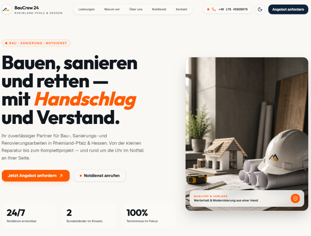 as-baucrew24.de - Handwerk & Bau Website